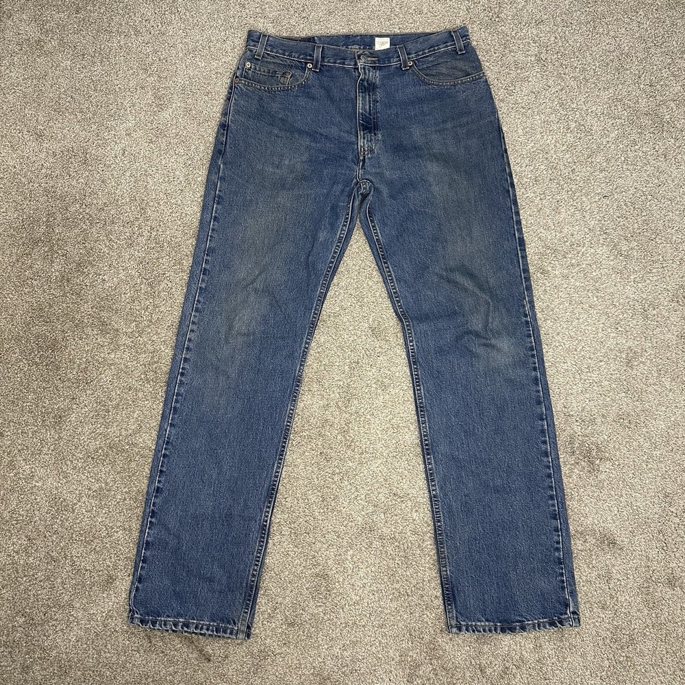 Vintage Y2K Levi's 505 Jeans Men's 36x34 Medium Wash Blue Denim Straight Leg